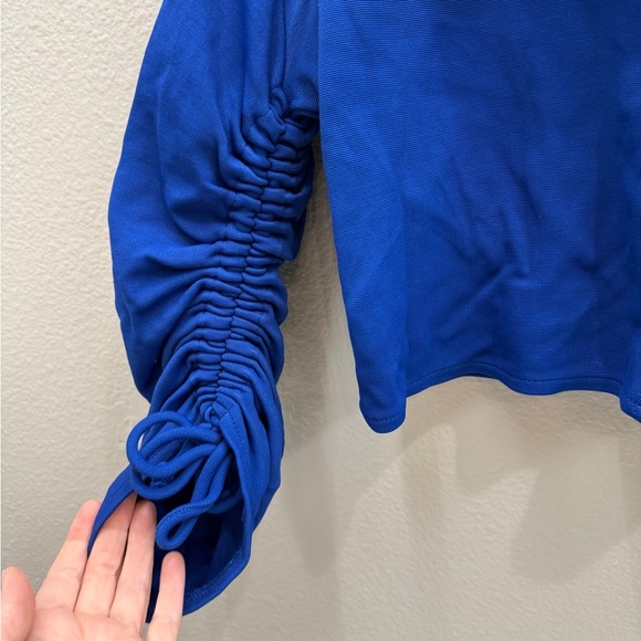 Maison Cinqcent Hoodie Women's Size XS Royal Blue Full Zip Cropped yoga - Picture 3 of 6